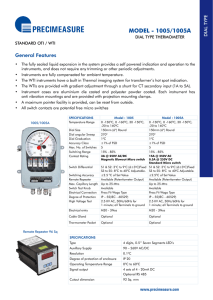 Product Specifications - Precimeasure Controls Pvt Ltd
