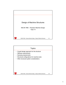 Design of Machine Structures Topics
