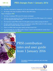 PRSI Contribution Rates and User Guide 2016