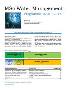 Programme MSc Watermanagement 2016-2017