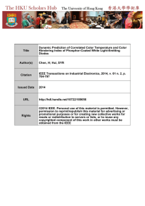 Title Dynamic Prediction of Correlated Color Temperature and Color