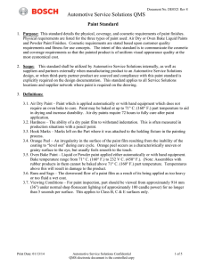 Service Solutions Paint Standard