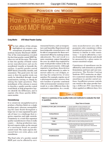 How to identify a quality powder coated MDF finish