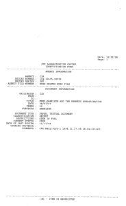 Date: 12/22/98 Page: 1 JFK ASSASSINATION