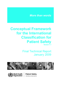 Conceptual Framework for the International Classification for Patient