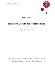 Nanowire Growth for Photovoltaics