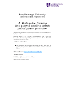 A Tesla-pulse forming line-plasma opening switch pulsed power