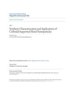 Synthesis Characterization and Applications of Colloidal Supported