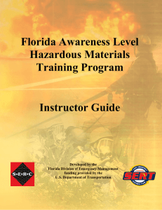 Florida Awareness Level Hazardous Materials Training Program