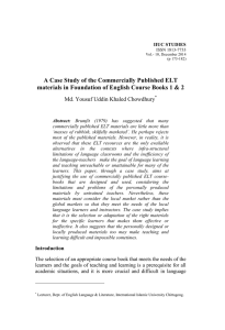 A Case Study of the Commercially Published ELT materials in