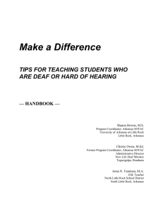 Make a Difference: Tips for Teaching Students who are Deaf or Hard