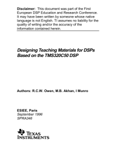 Designing Teaching Materials for DSPs Based