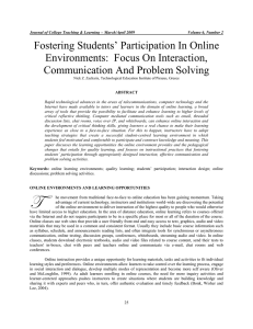 Fostering students` participation in online