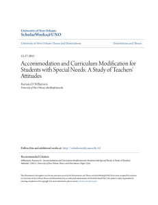 Accommodation and Curriculum Modification for Students with