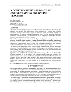 a constructivist approach to online training for online teachers