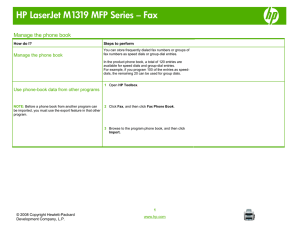 HP LaserJet M1319 MFP Series - Fax Tasks