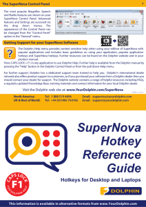 SuperNova Hotkey Reference Guide