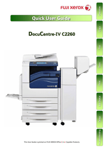 Quick User Guide DocuCentre-IV C2260