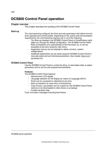 DCS800 Control Panel operation