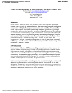 Fresnel Reflector Development for High Temperature Solar