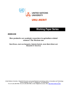 Working Paper Series - UNU-Merit