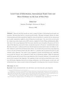Local Costs of Distribution, International Trade Costs and Micro