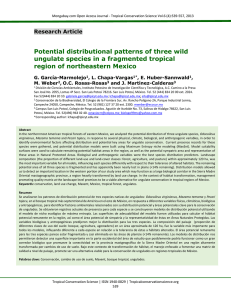 Remaining habitat and current distributional patterns of three wild