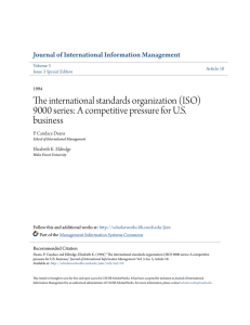 The international standards organization (ISO) 9000 series: A