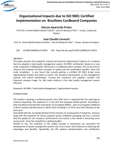 Organizational Impacts due to ISO 9001 Certified Implementation on