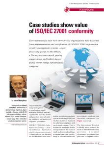 Case studies show value of ISO/IEC 27001 conformity