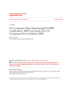 Do Companies Value Maintaining ISO 9000 Certification? 2009