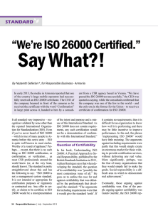 “We`re ISO 26000 Certified.” - 26k