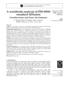 A worldwide analysis of ISO 9000 standard diffusion