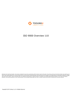 ISO 9000 Overview 110 - Tooling U-SME