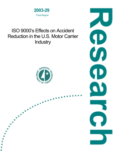 ISO 9000`s Effects on Accident Reduction in the U.S. Motor Carrier