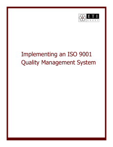 Implementing an ISO 9001 Quality Management System