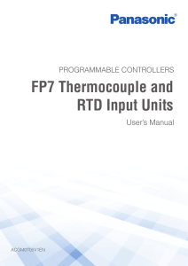 FP7 Thermocouple and RTD Units User`s Manual