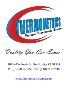 Quality You Can Sense - Thermometrics Corporation