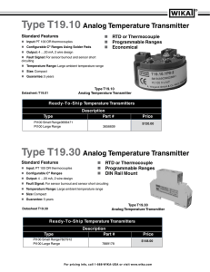 Type T19.10 Analog Temperature Transmitter