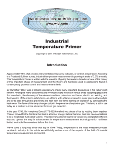 Industrial Temperature Primer - Wilkerson Instrument Co., Inc.
