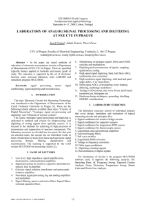 laboratory of analog signal processing and digitizing at fee ctu in