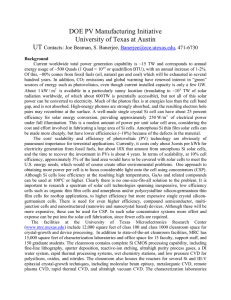 DOE PV Manufacturing Initiative University of Texas at Austin