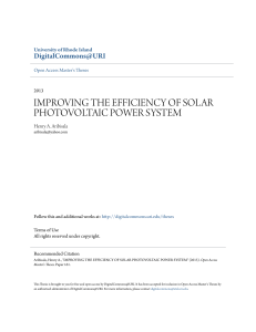 improving the efficiency of solar photovoltaic power system