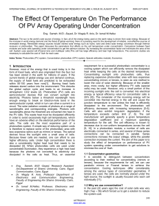 The Effect Of Temperature On The Performance Of PV Array