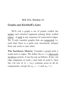 MA 511, Session 11 Graphs and Kirchhoff`s Laws We`ll call a graph