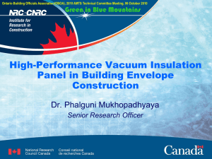 High-Performance Vacuum Insulation Panel in Building Envelope