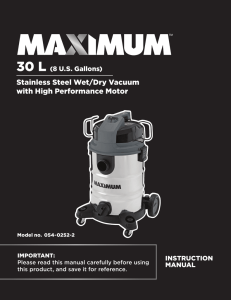 Stainless Steel Wet/Dry Vacuum with High Performance Motor