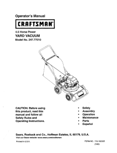 Operator`s Manual YARD VACUUM