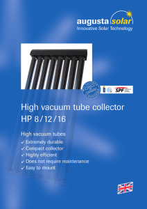 High vacuum tube collector HP 8 /12 /16 - Augusta
