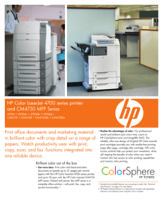 HP Color LaserJet 4700 series printer and CM4730 MFP Series